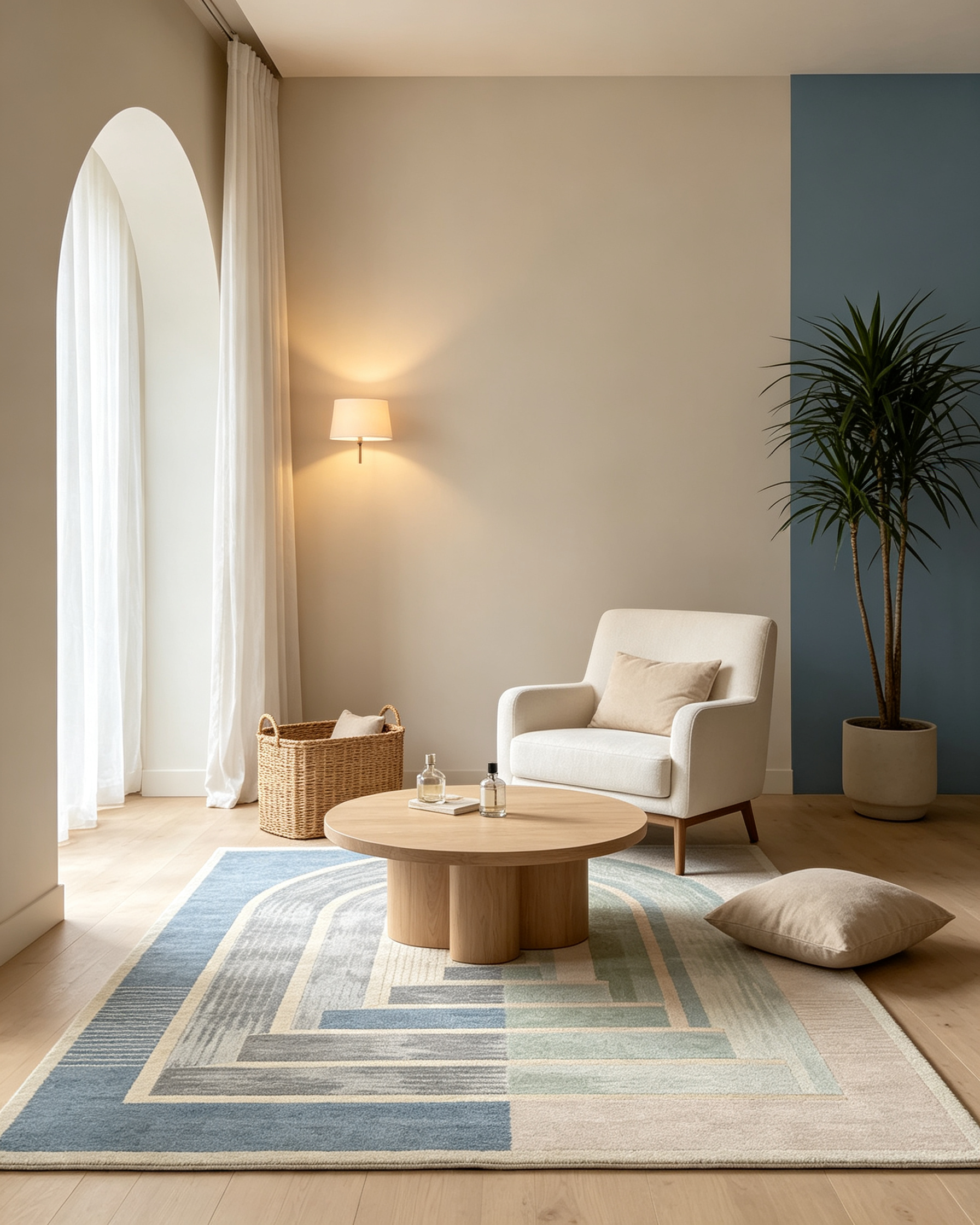 Hand-Tufted Abstract Arch Tunnel Pastel Area Rug