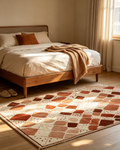 Terracotta Diamond Abstract Spot Wool Area Rug